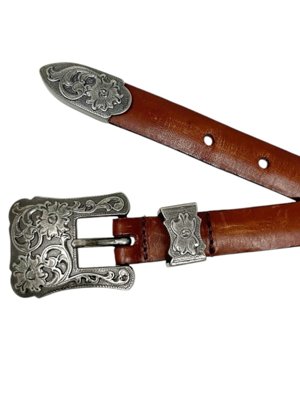 Genuine Italian Leather Skinny Belt